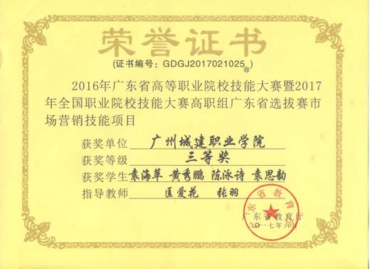 说明: 营销技能三等奖