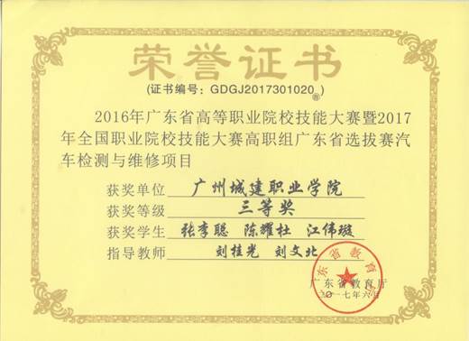 说明: 汽车检测与维修三等奖072