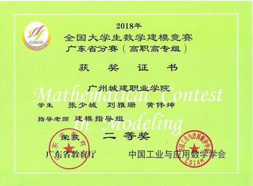 说明: 省二等奖张少城