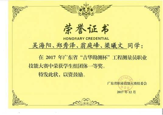 说明: 一等奖