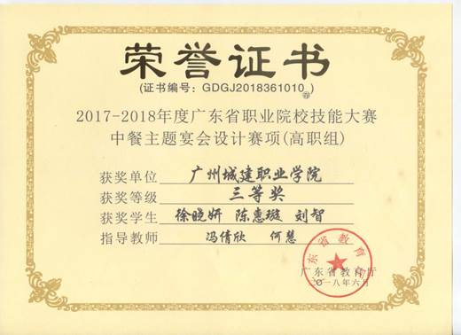 说明: 中餐主题宴会设计三等奖