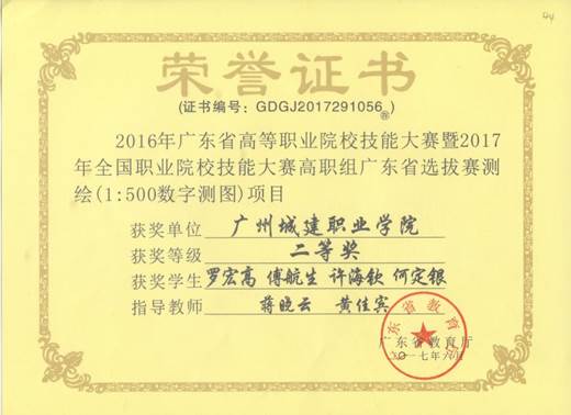 说明: 数字测图二等奖
